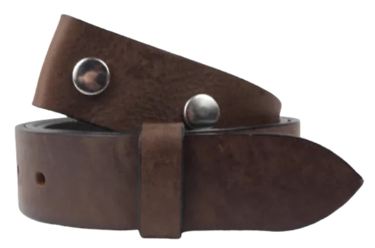 100% Real Dark Brown 1 1/2" Inch (38mm) Leather Belt Strap