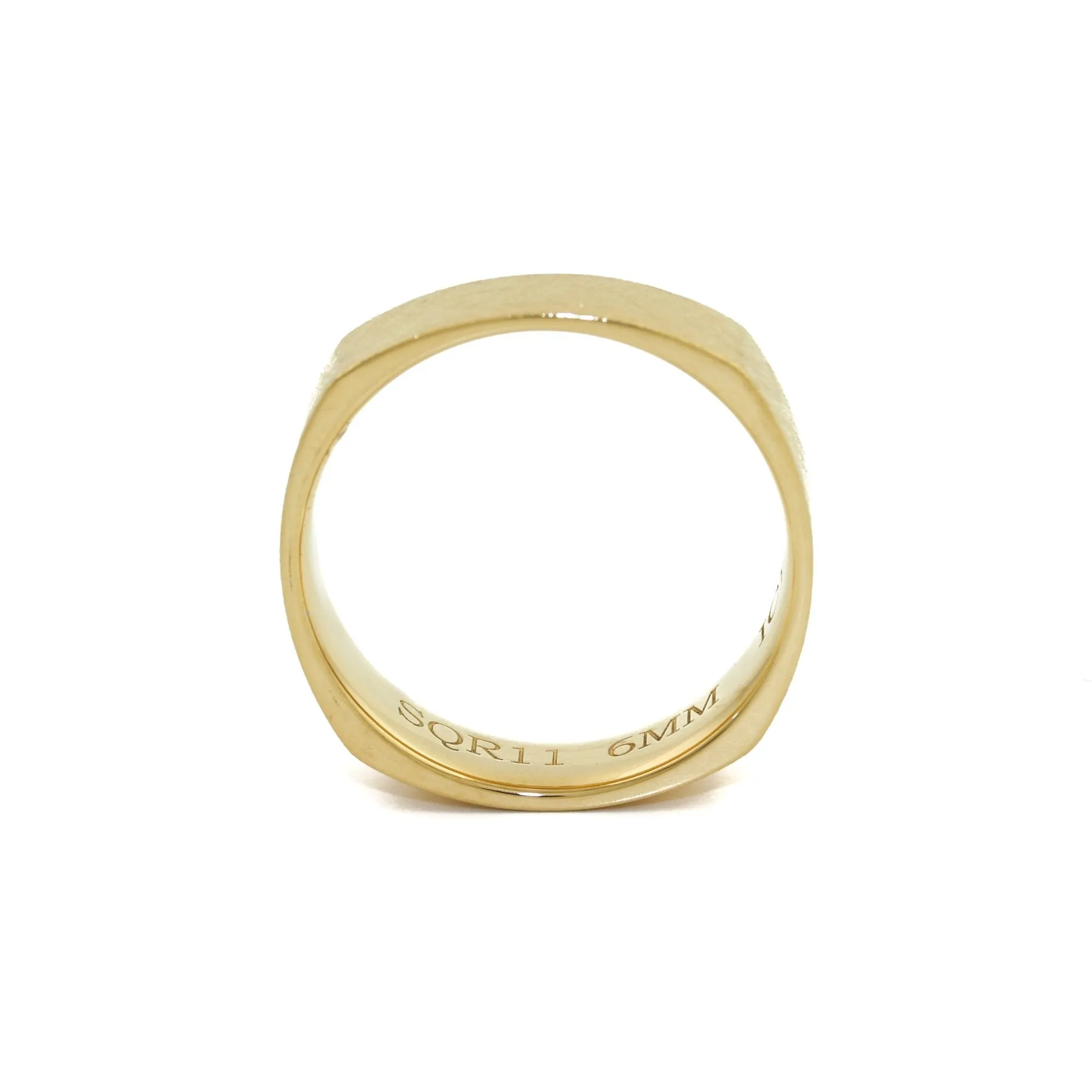 14k Gold  6mm Square Wedding Band