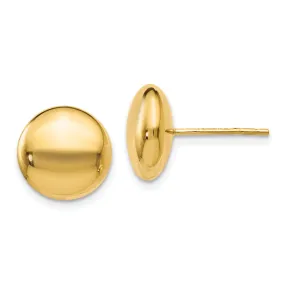 14k Yellow Gold Polished Button Post Earrings