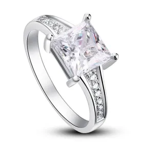 1.5 Ct Princes Cut 925 Sterling Silver Wedding Promise Engagement Ring