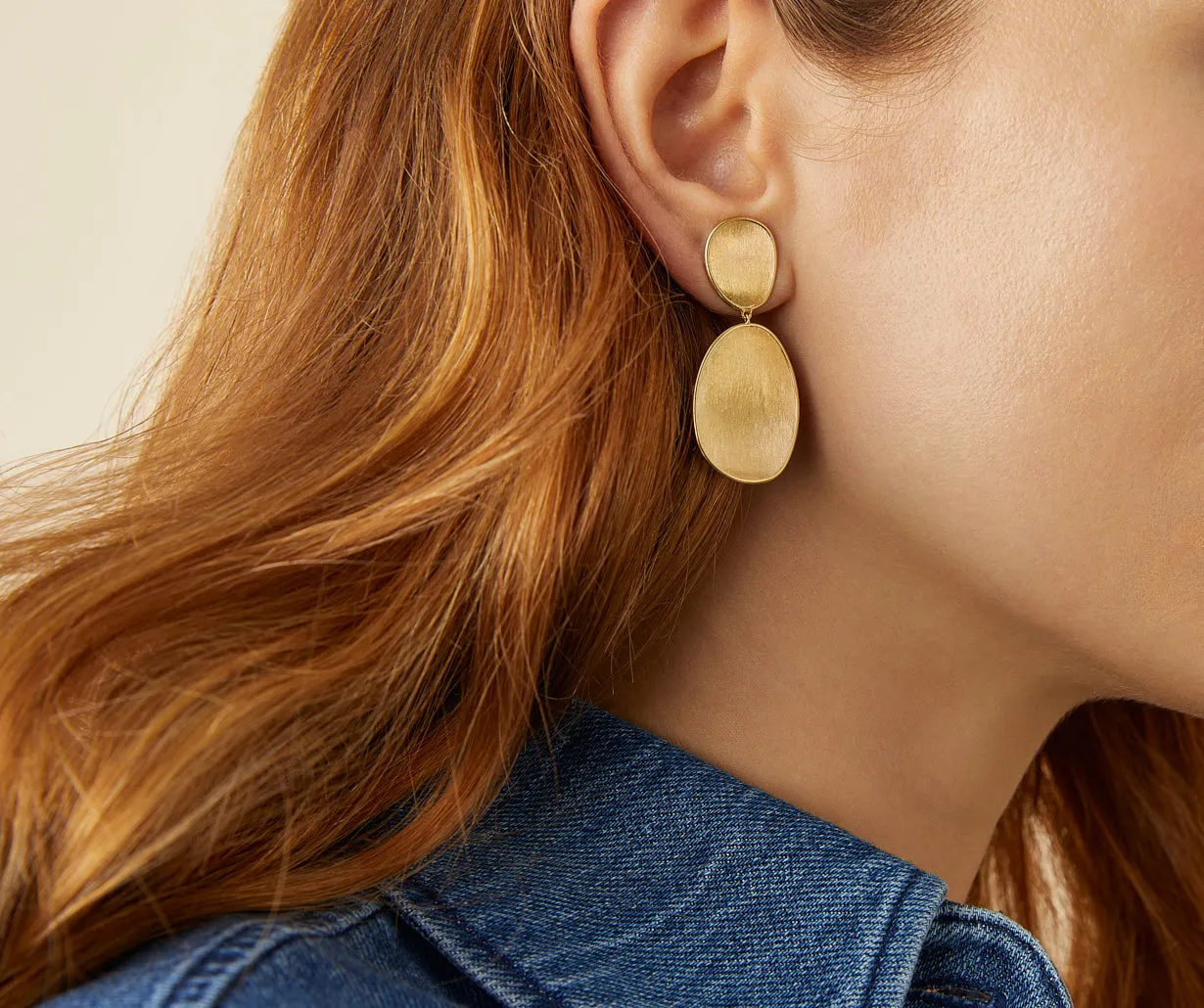 18K Yellow Gold Double Drop Earrings
