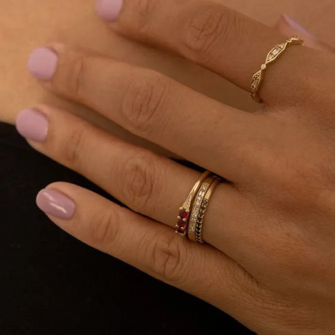 3 Ruby Deco Ring (ready to ship option)*
