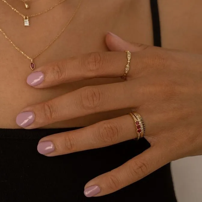 3 Ruby Deco Ring (ready to ship option)*