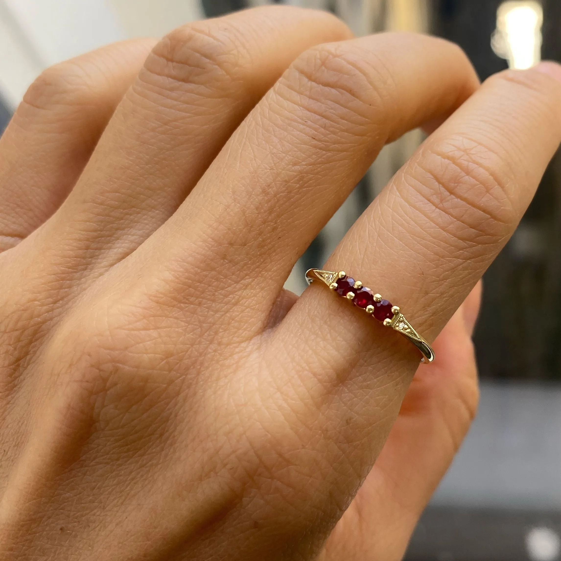 3 Ruby Deco Ring (ready to ship option)*