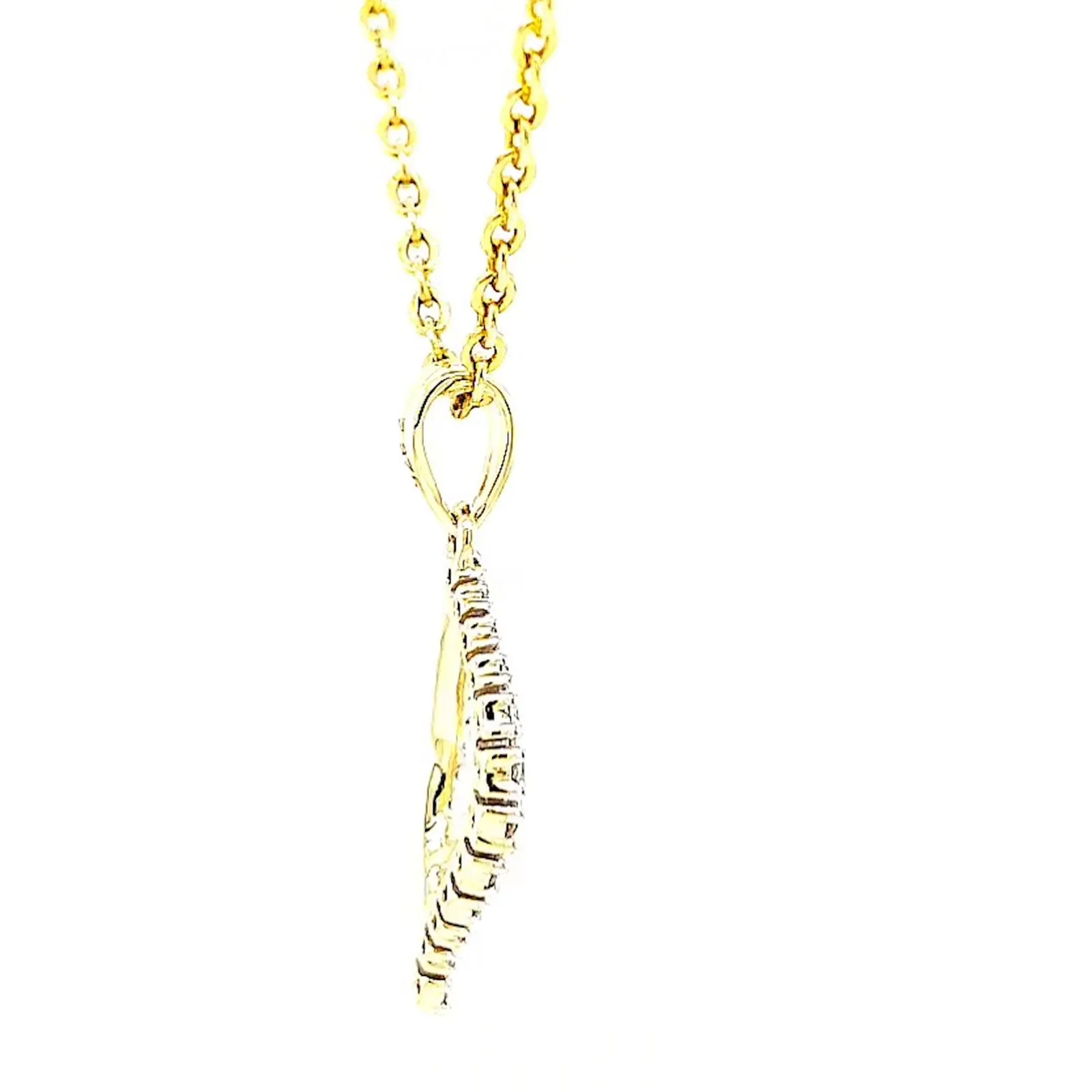9ct Two Tone Gold with 0.10 Carat tw of Diamond Pendant