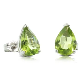 9ct White Gold Peridot Stud Earrings