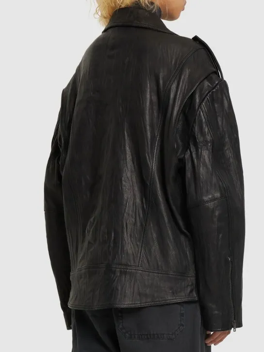 Acne Studios   Oversized leather biker jacket 