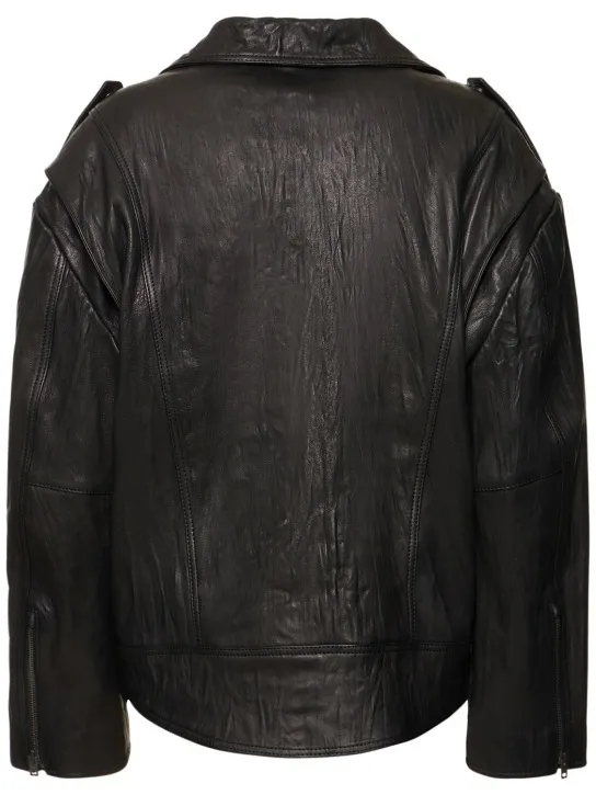 Acne Studios   Oversized leather biker jacket 
