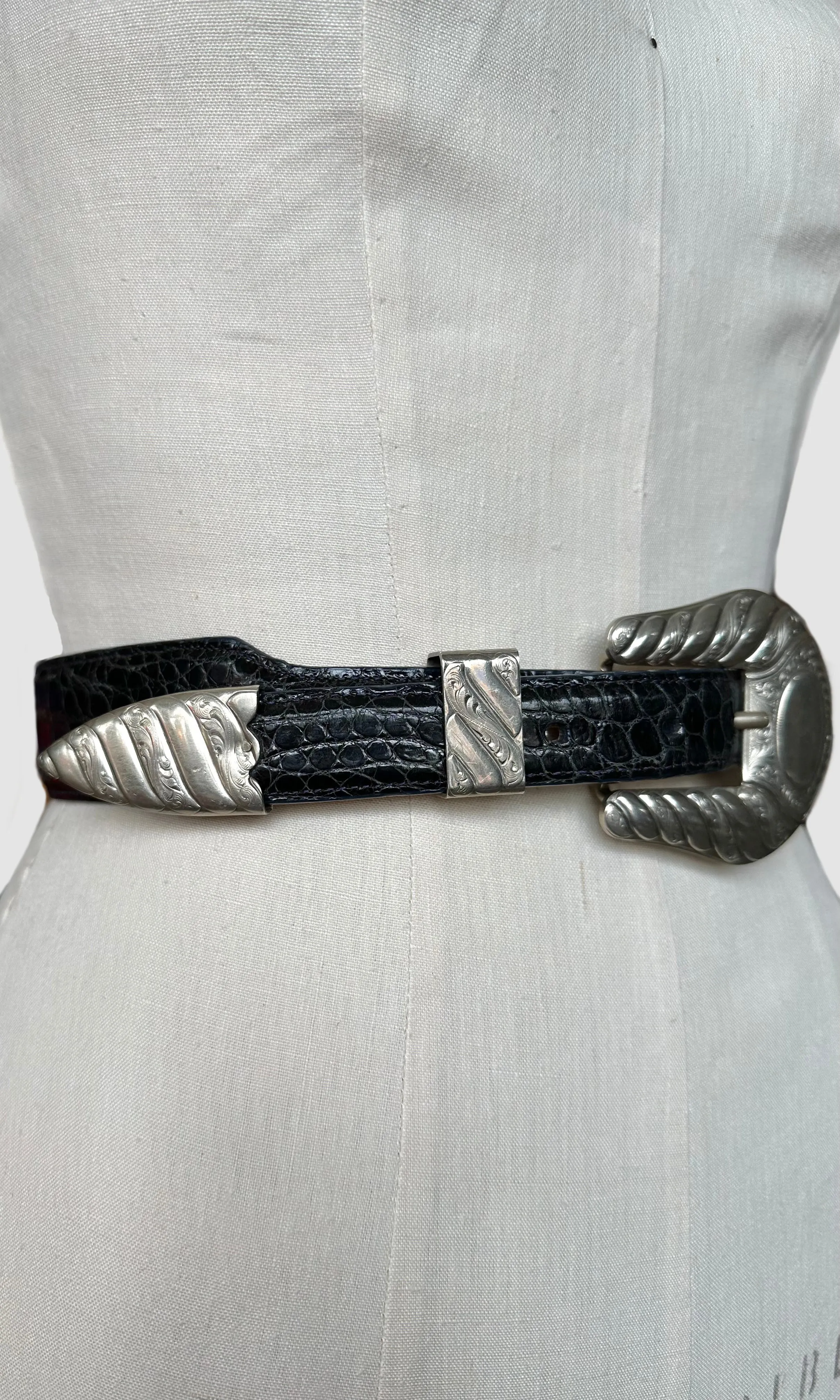 BIG AL Genuine American Alligator Vintage Belt • Size Small