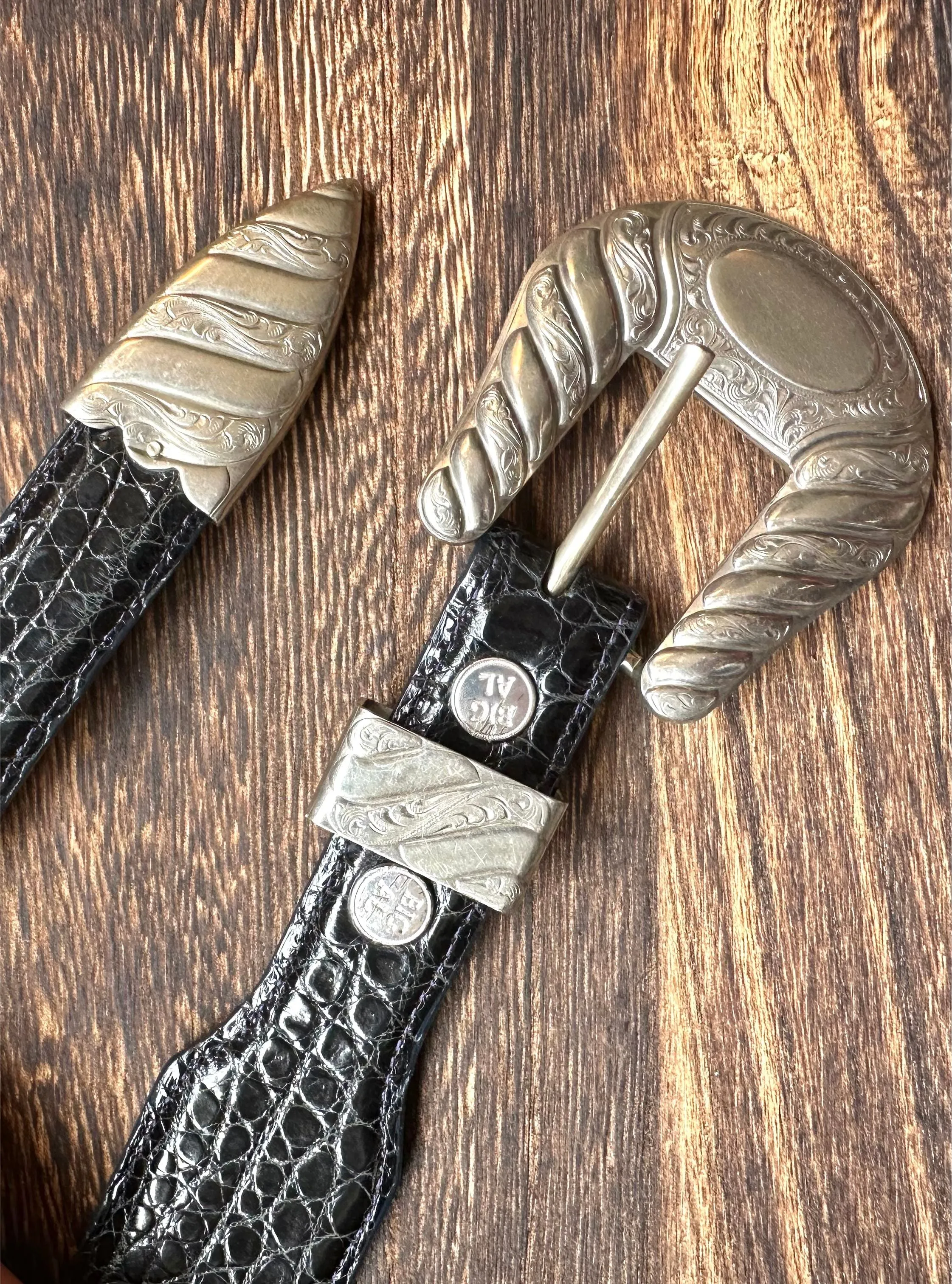 BIG AL Genuine American Alligator Vintage Belt • Size Small