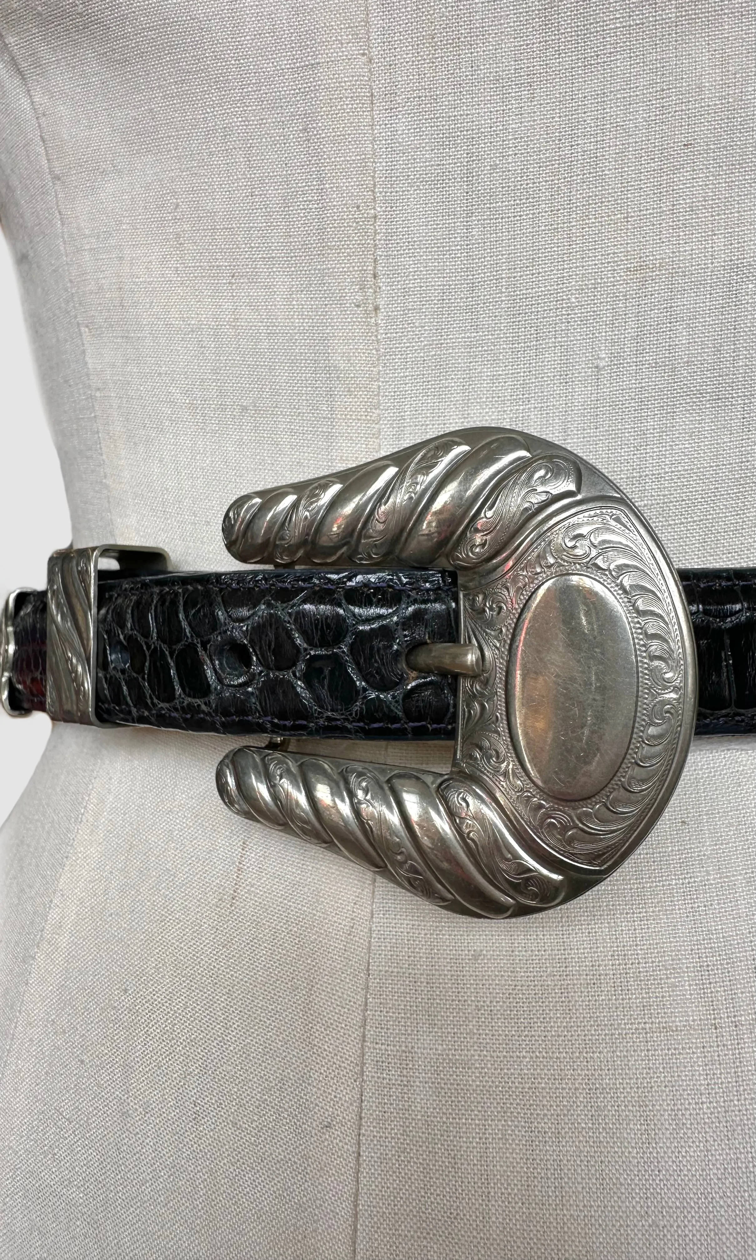BIG AL Genuine American Alligator Vintage Belt • Size Small