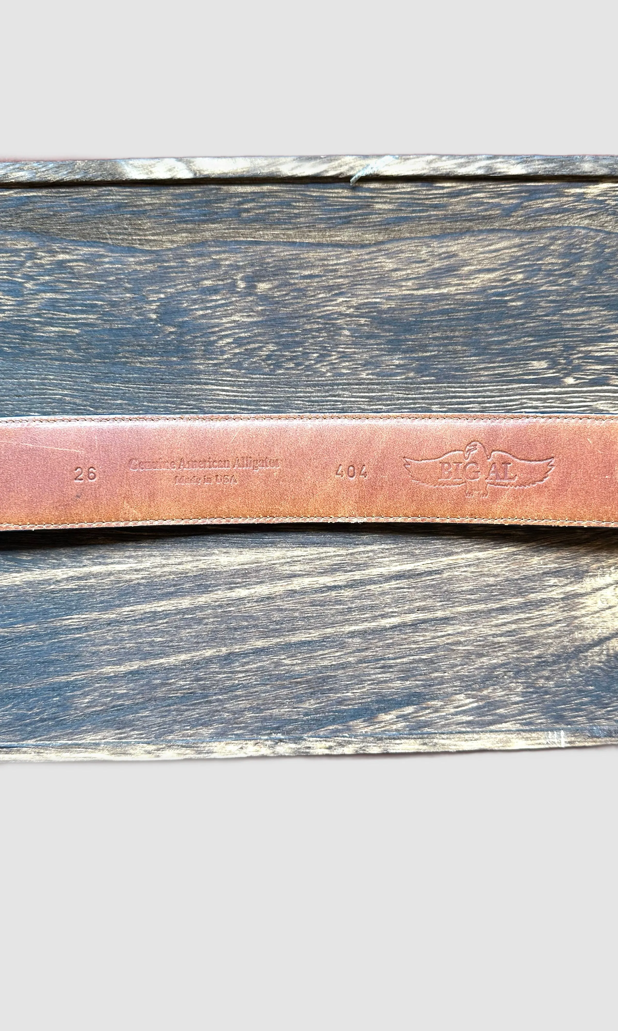 BIG AL Genuine American Alligator Vintage Belt • Size Small