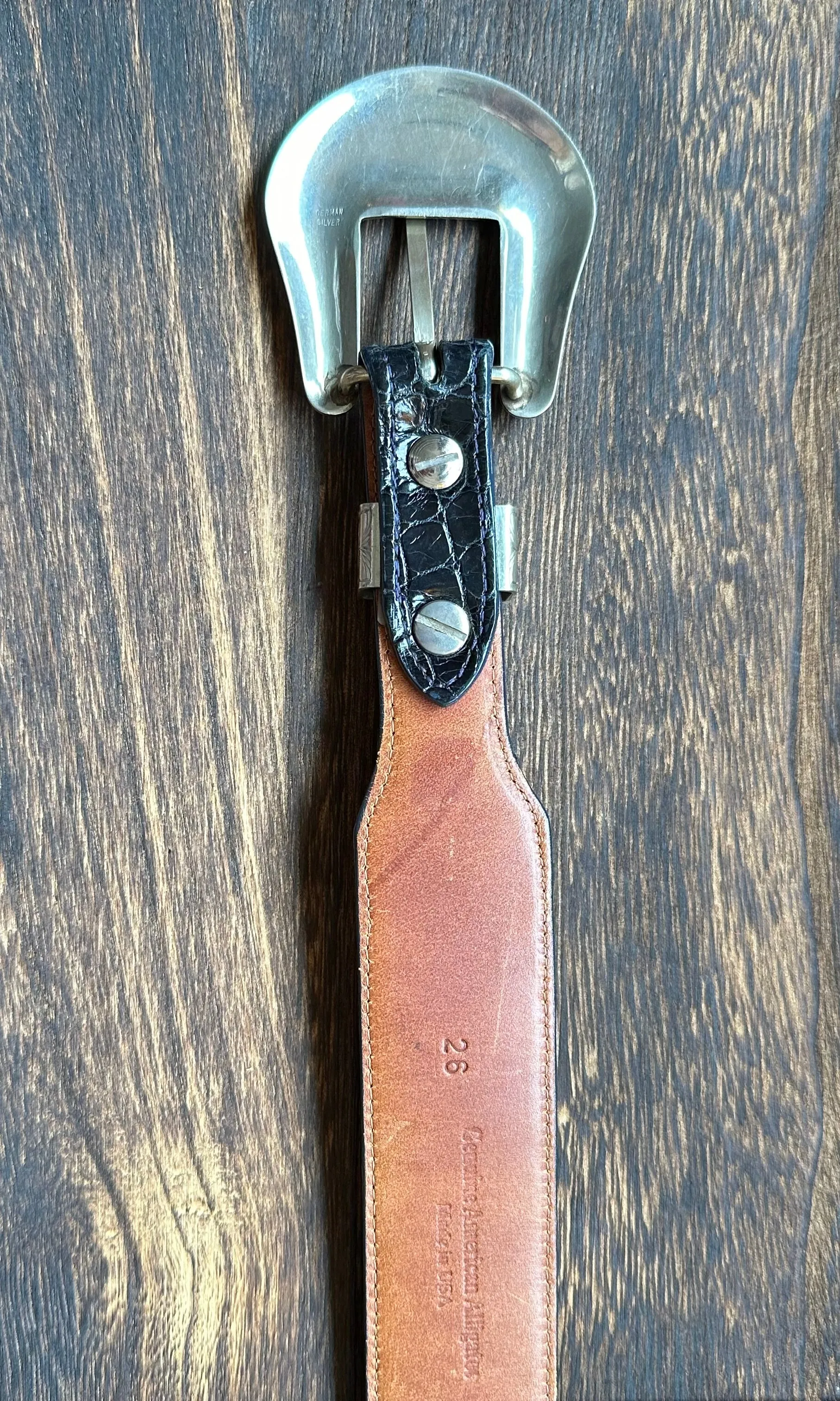 BIG AL Genuine American Alligator Vintage Belt • Size Small
