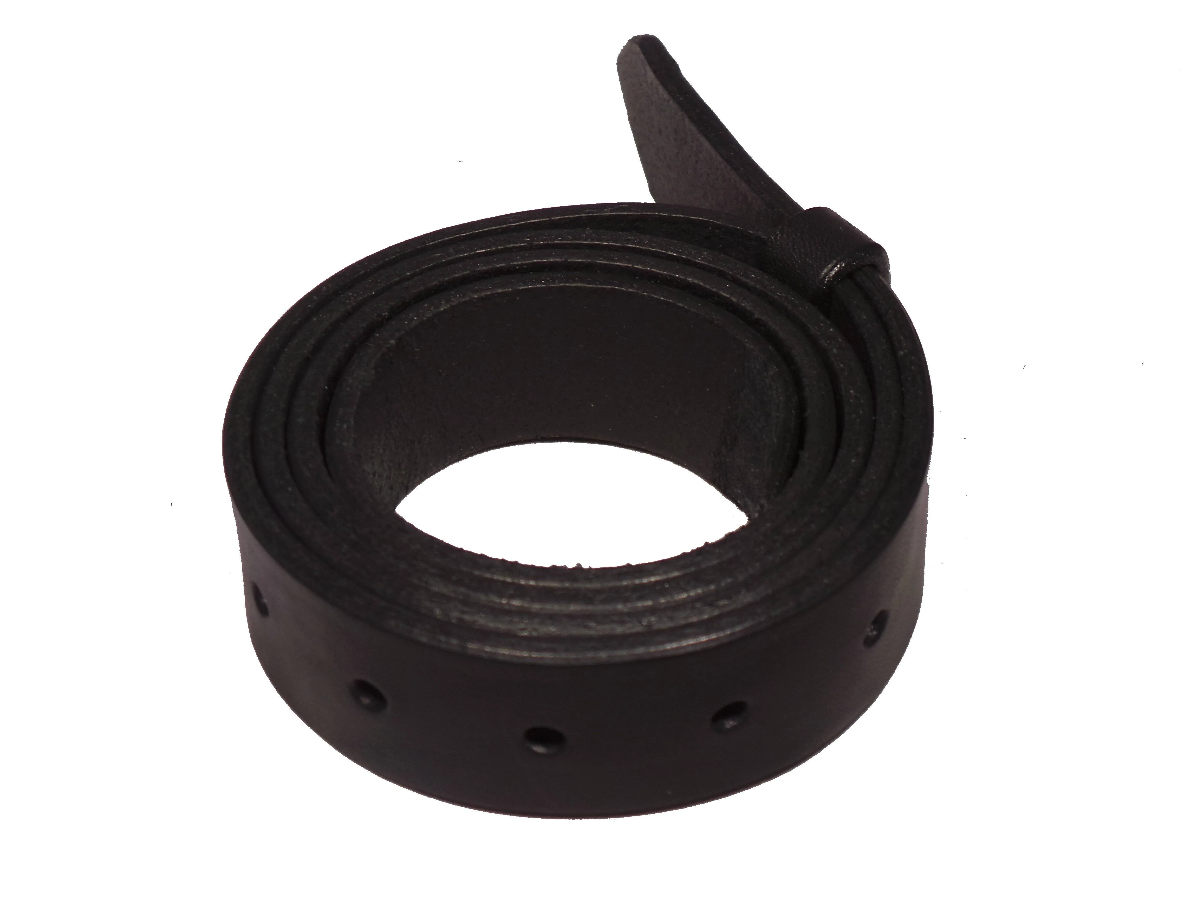 Blank Black Leather Belt Strap 1 1/8 Inch 28mm Wide Squared End
