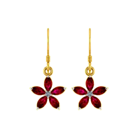 Blood Daisy Gold Earrings
