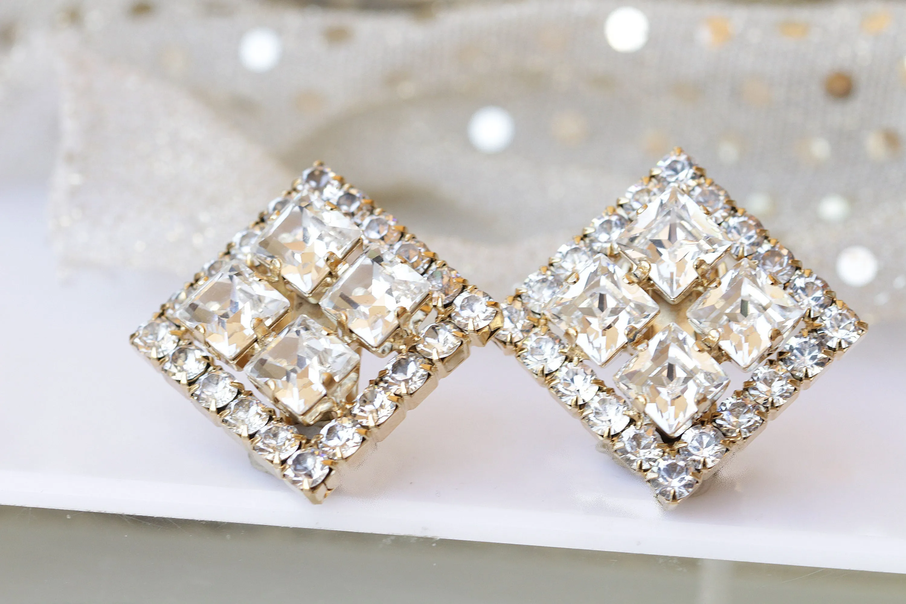 Bridal Clip On Earrings