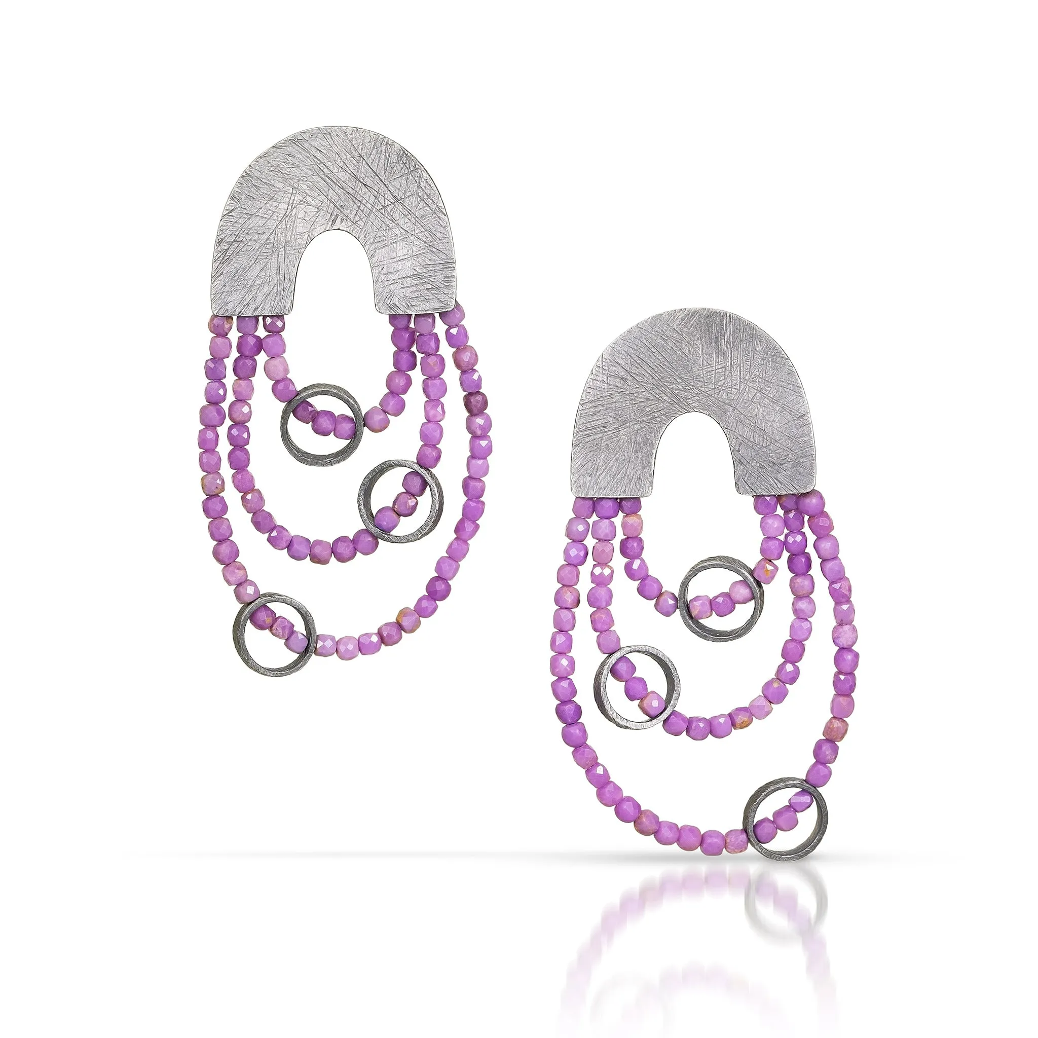 Carved Three Strand Arch Earrings