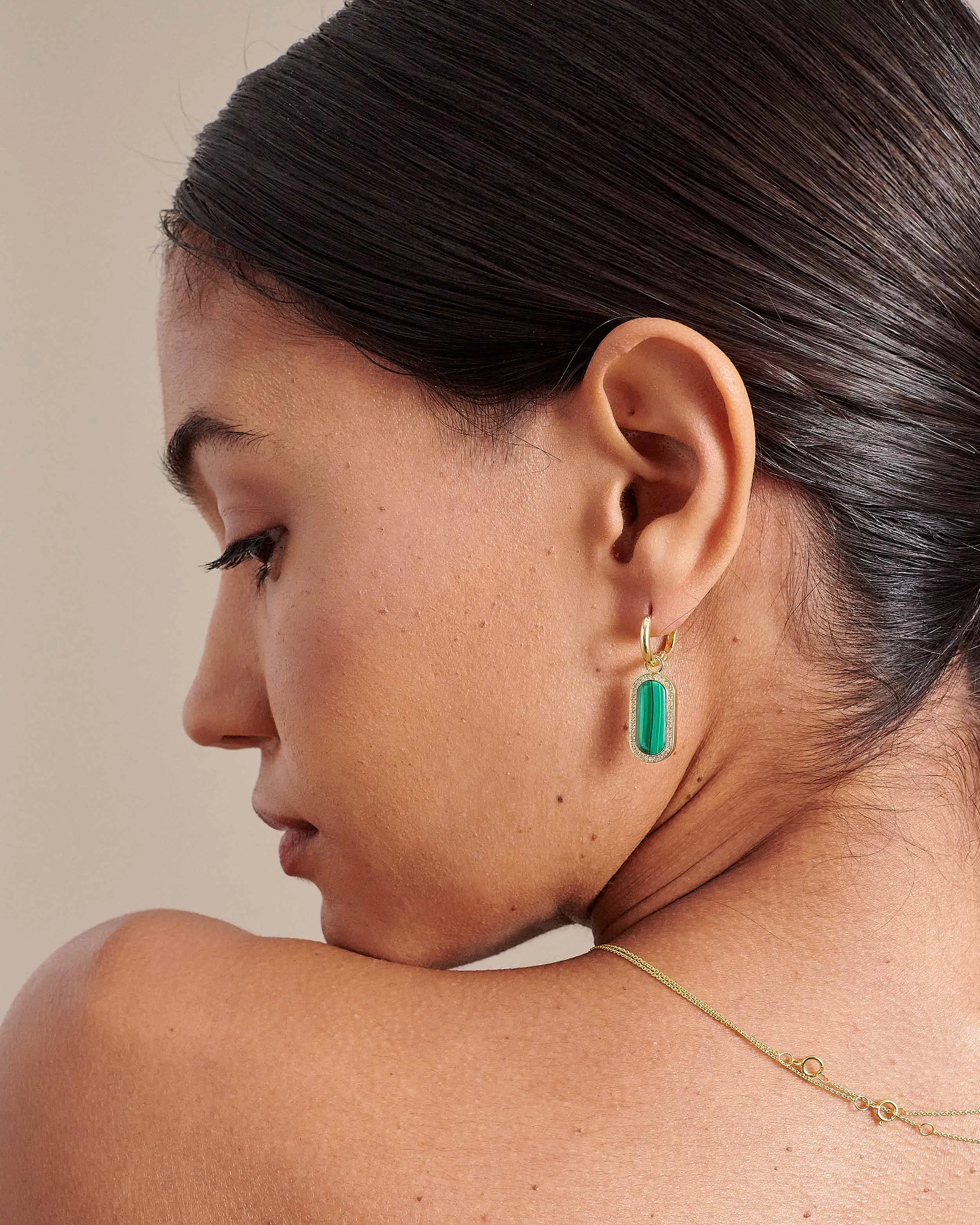 Charlotte Collins Malachite Drop Earrings