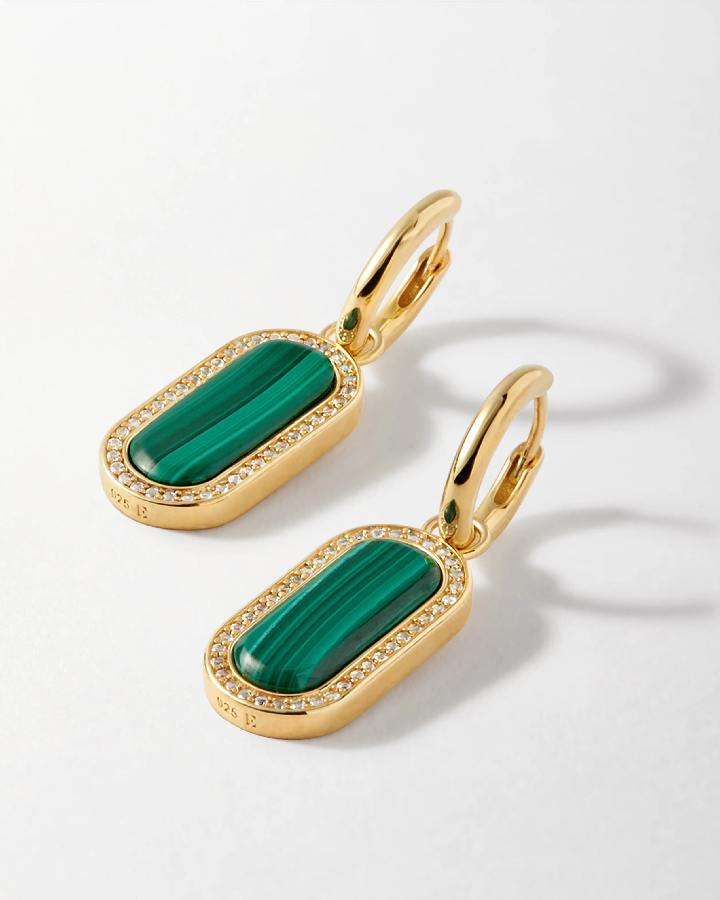 Charlotte Collins Malachite Drop Earrings