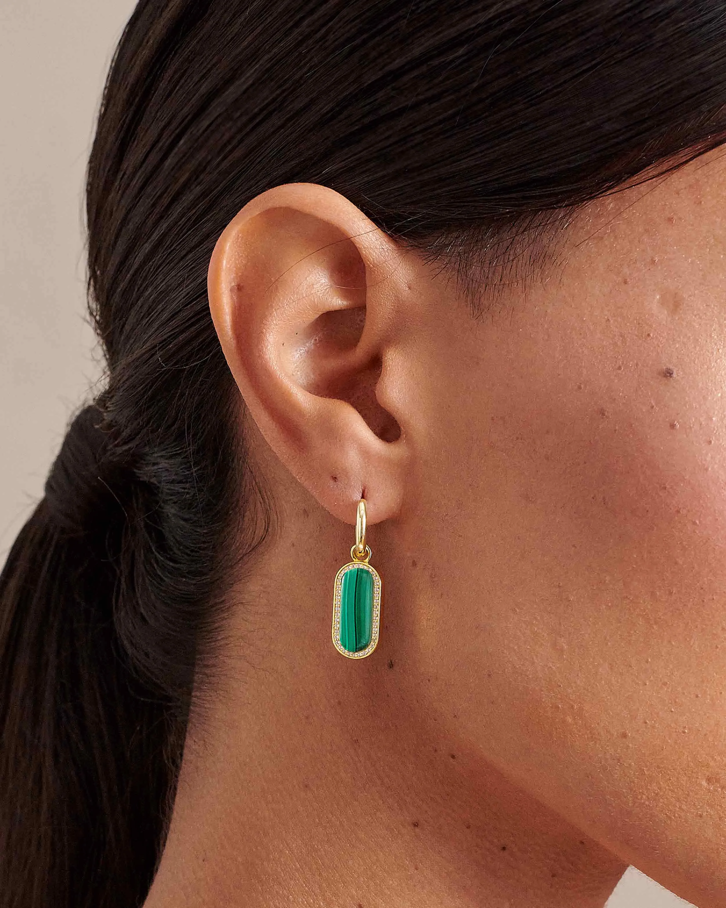 Charlotte Collins Malachite Drop Earrings