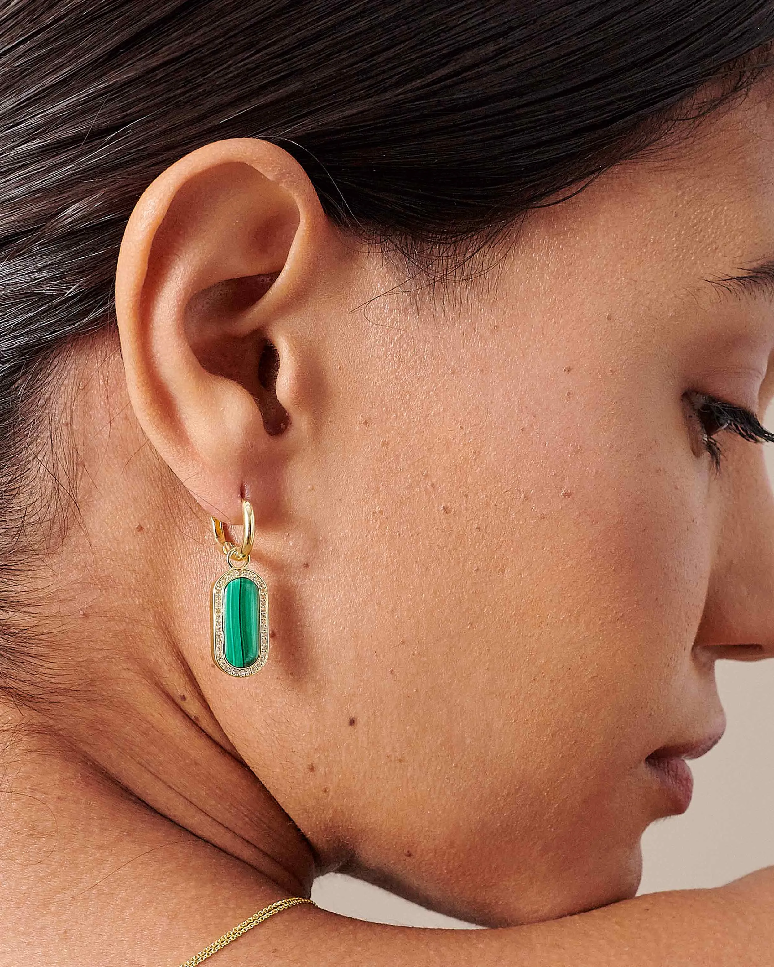 Charlotte Collins Malachite Drop Earrings