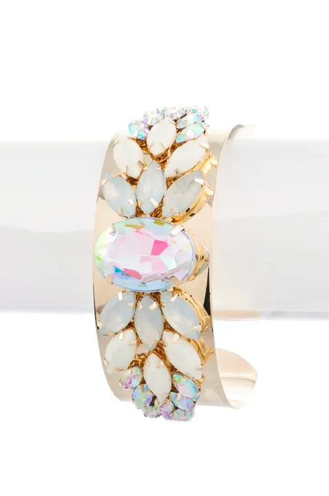 Cream Floral Cuff Bracelet