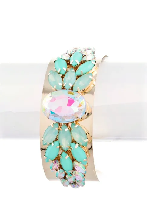 Cream Floral Cuff Bracelet