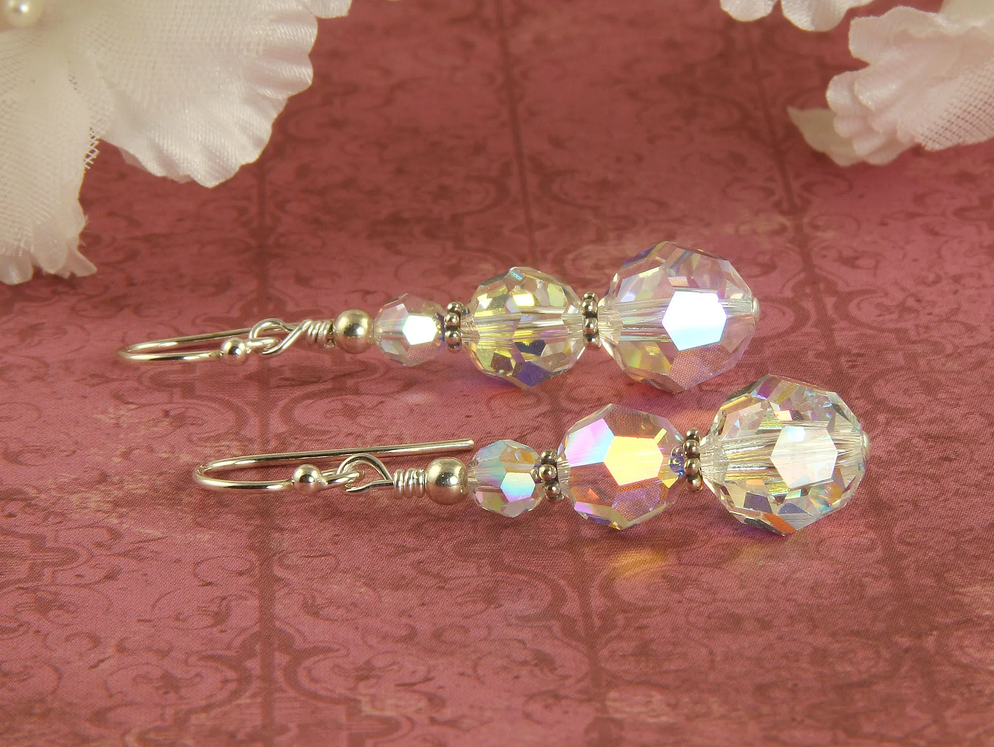 Crystal Christmas Beaded Earrings
