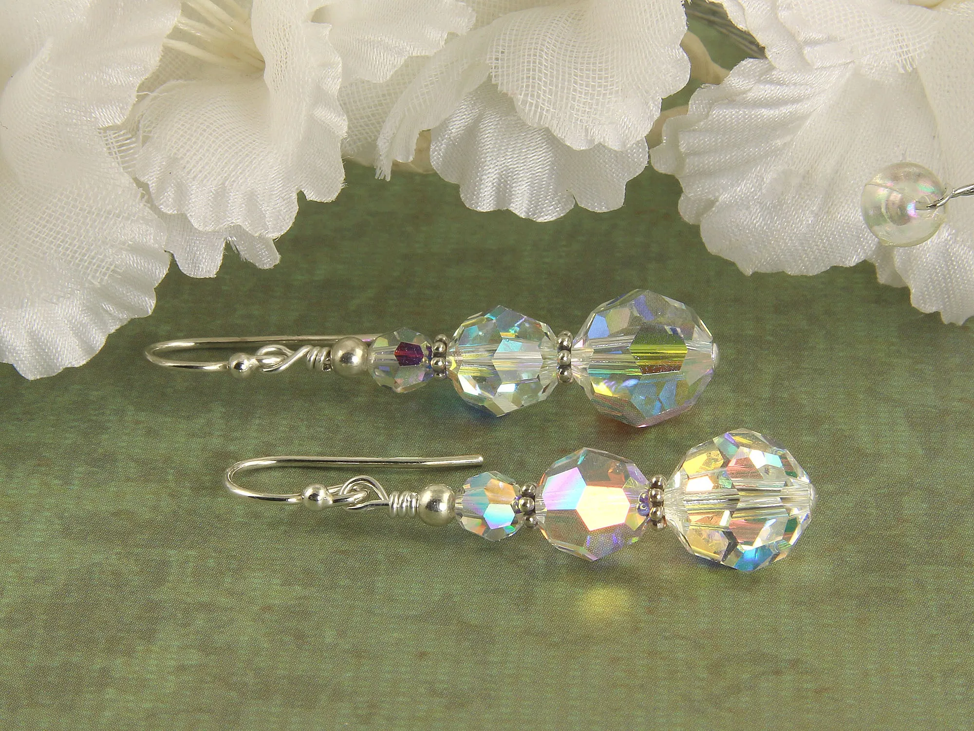 Crystal Christmas Beaded Earrings