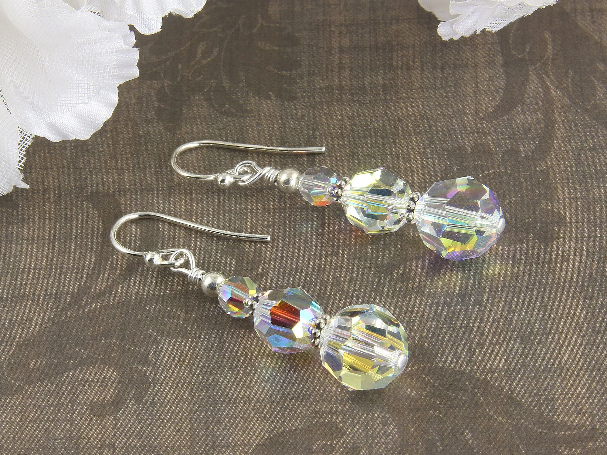 Crystal Christmas Beaded Earrings