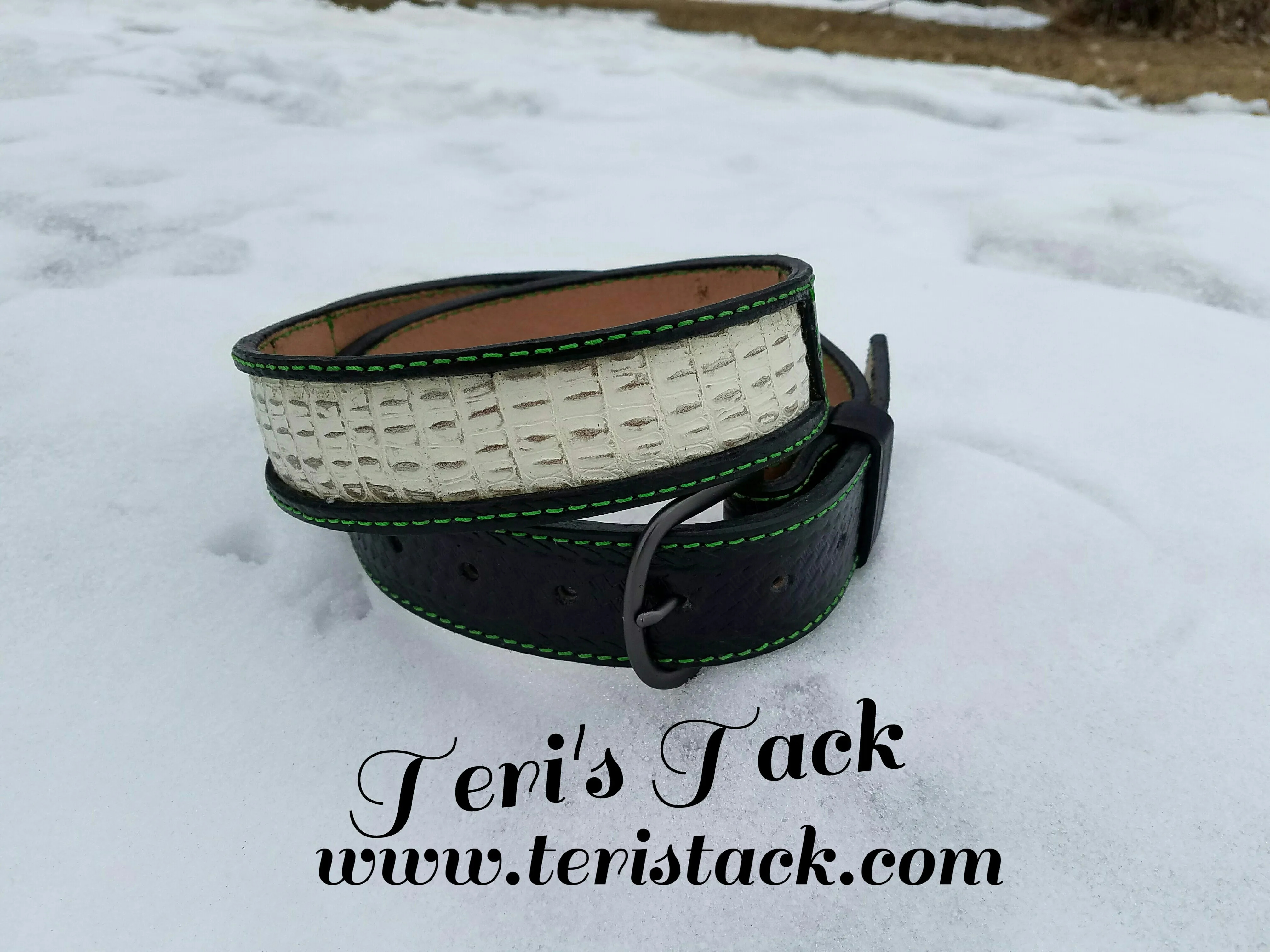 Custom Embossed belt with Inlay
