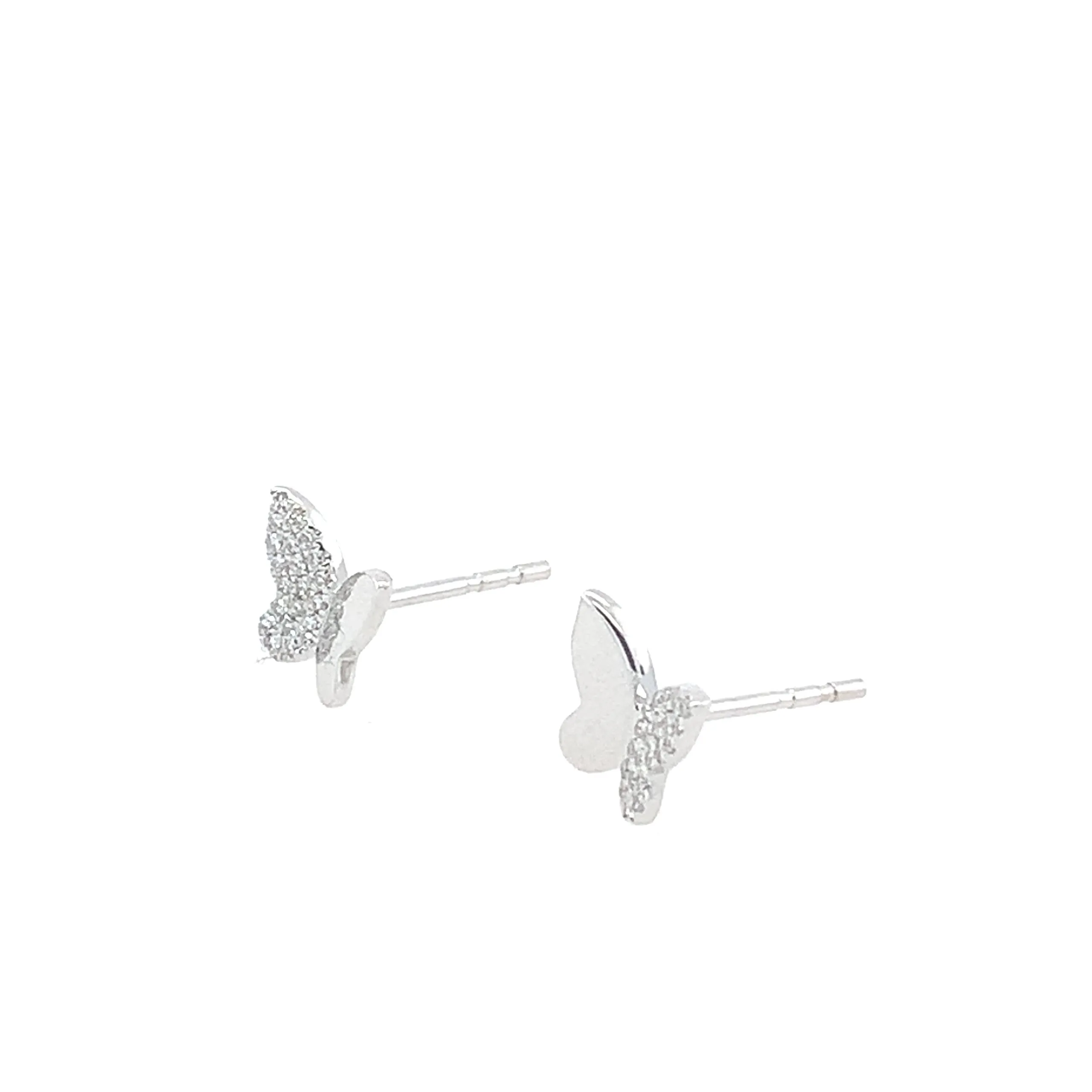Diamond Butterfly Stud Earrings