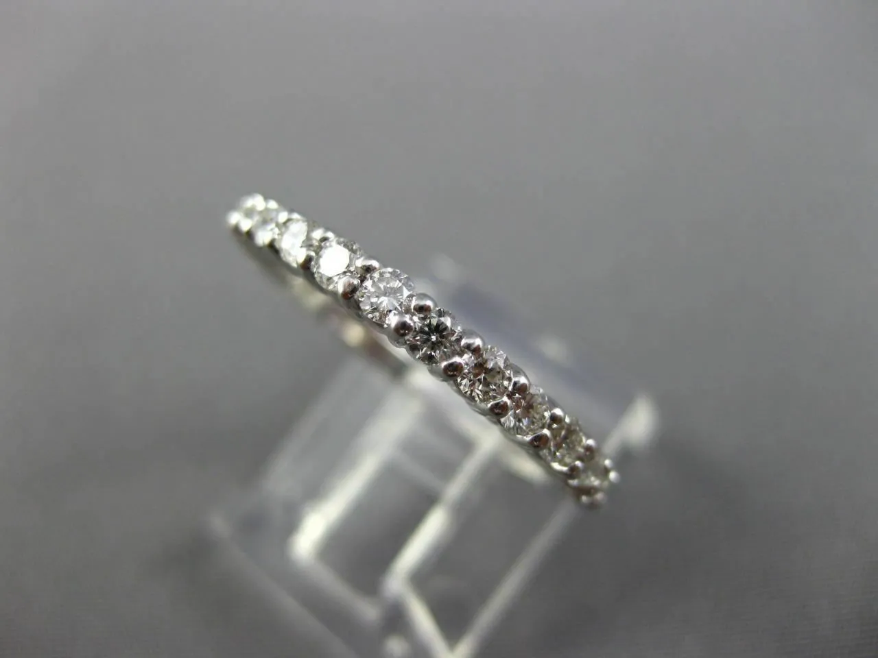 ESTATE .65CT DIAMOND 14K WHITE GOLD SEMI ETERNITY WEDDING ANNIVERSARY RING 25773