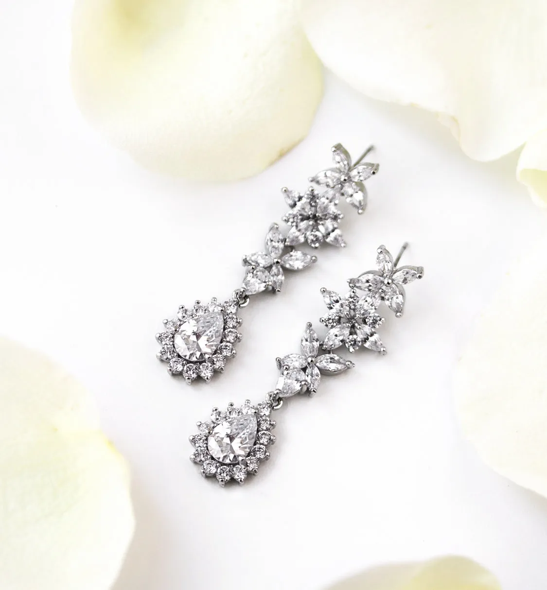 Fleur Teardrop Earrings