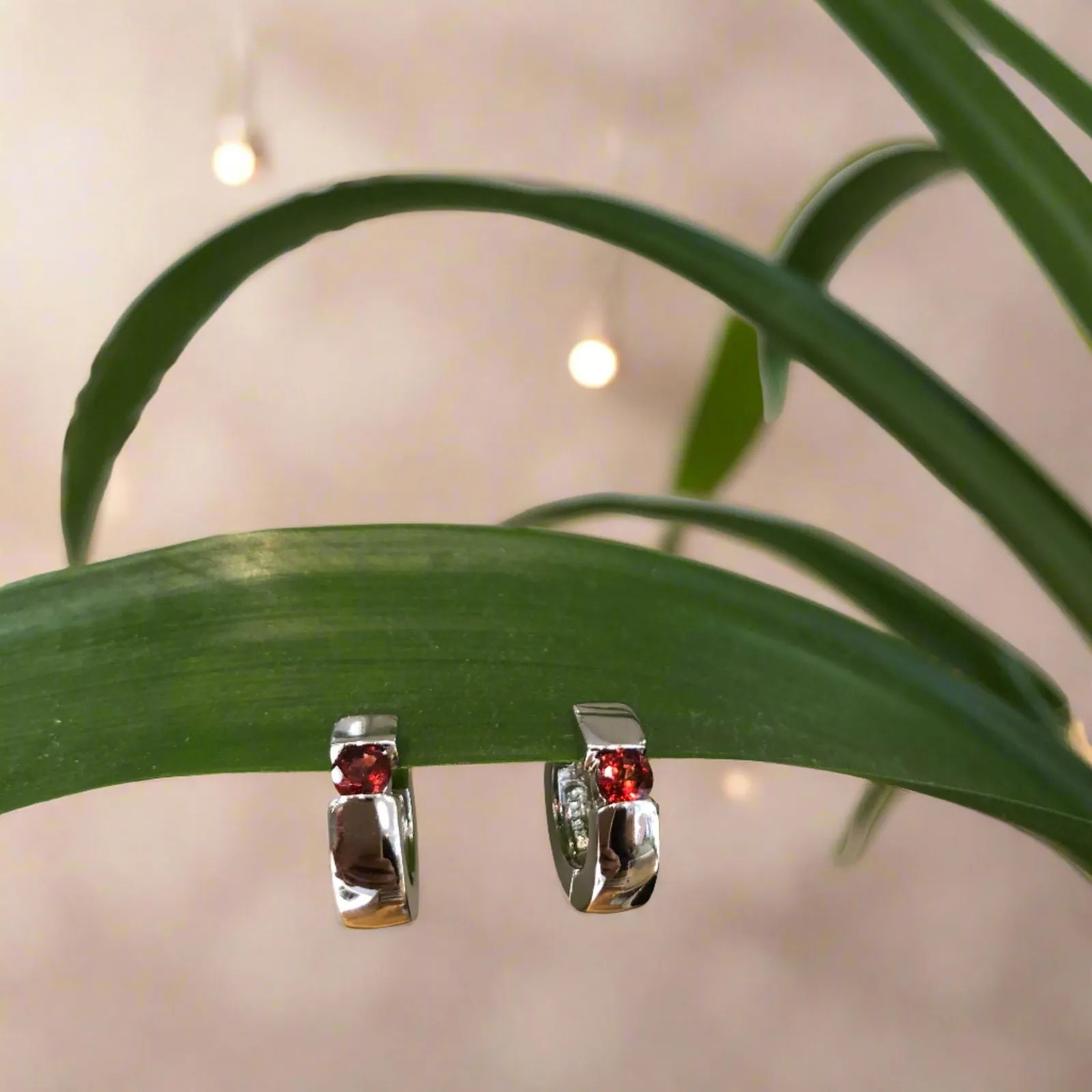 Gemstone Huggie Earrings