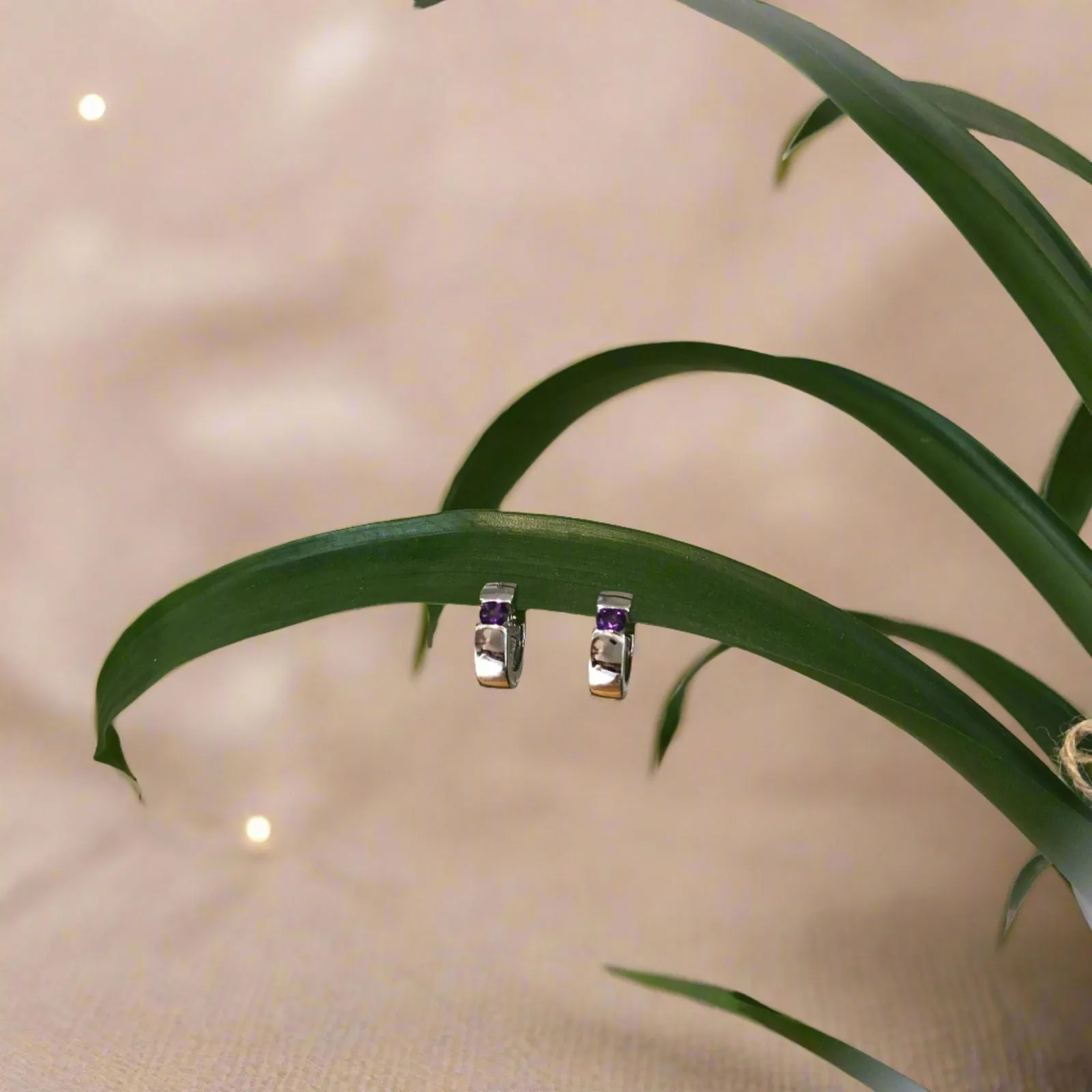 Gemstone Huggie Earrings