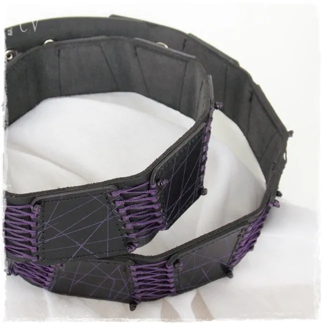 Geometric Black Leather Belt