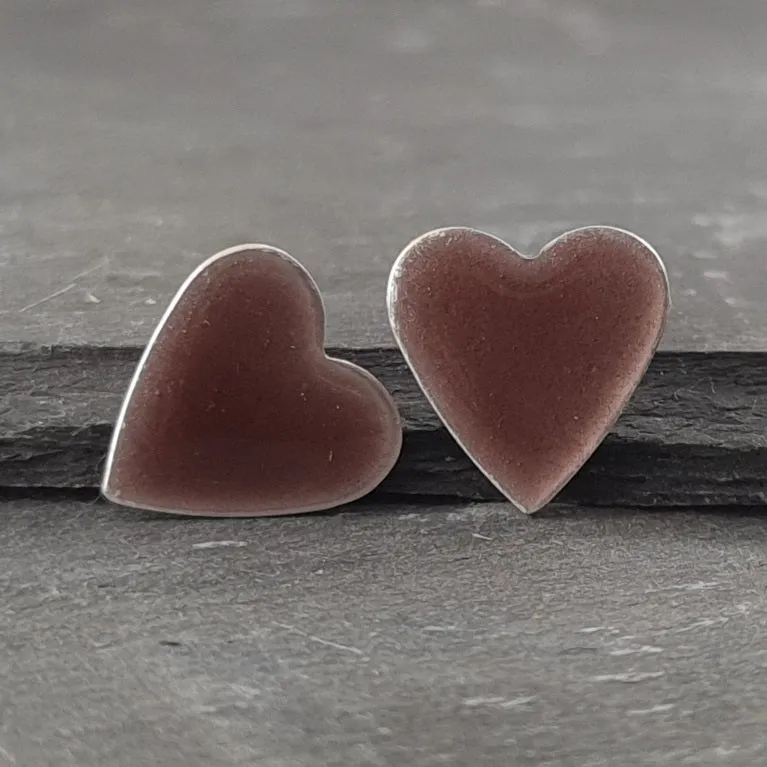 Geometric Enamelled Earrings in Sterling Silver