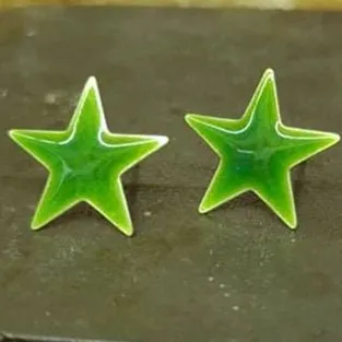 Geometric Enamelled Earrings in Sterling Silver