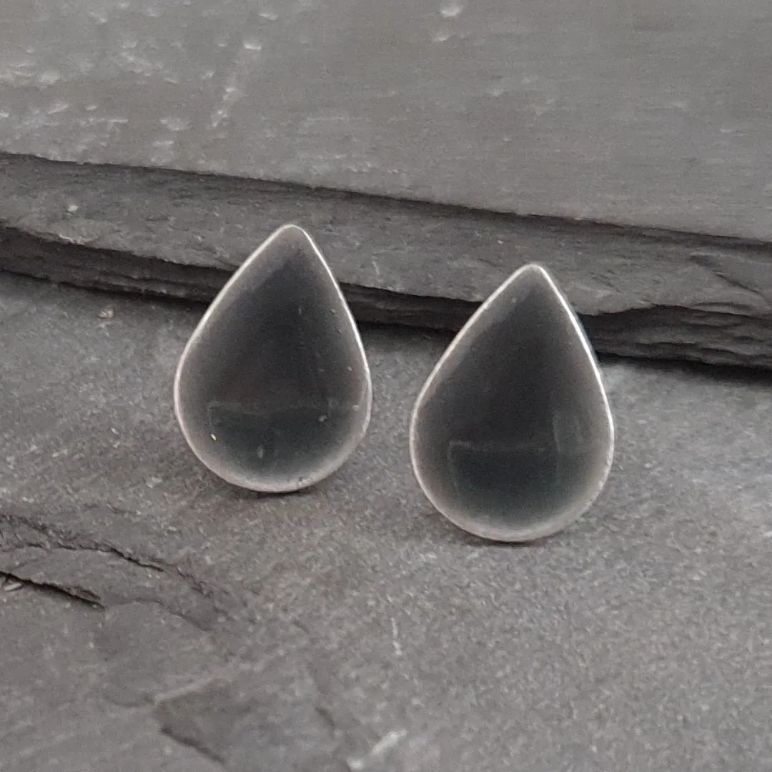 Geometric Enamelled Earrings in Sterling Silver