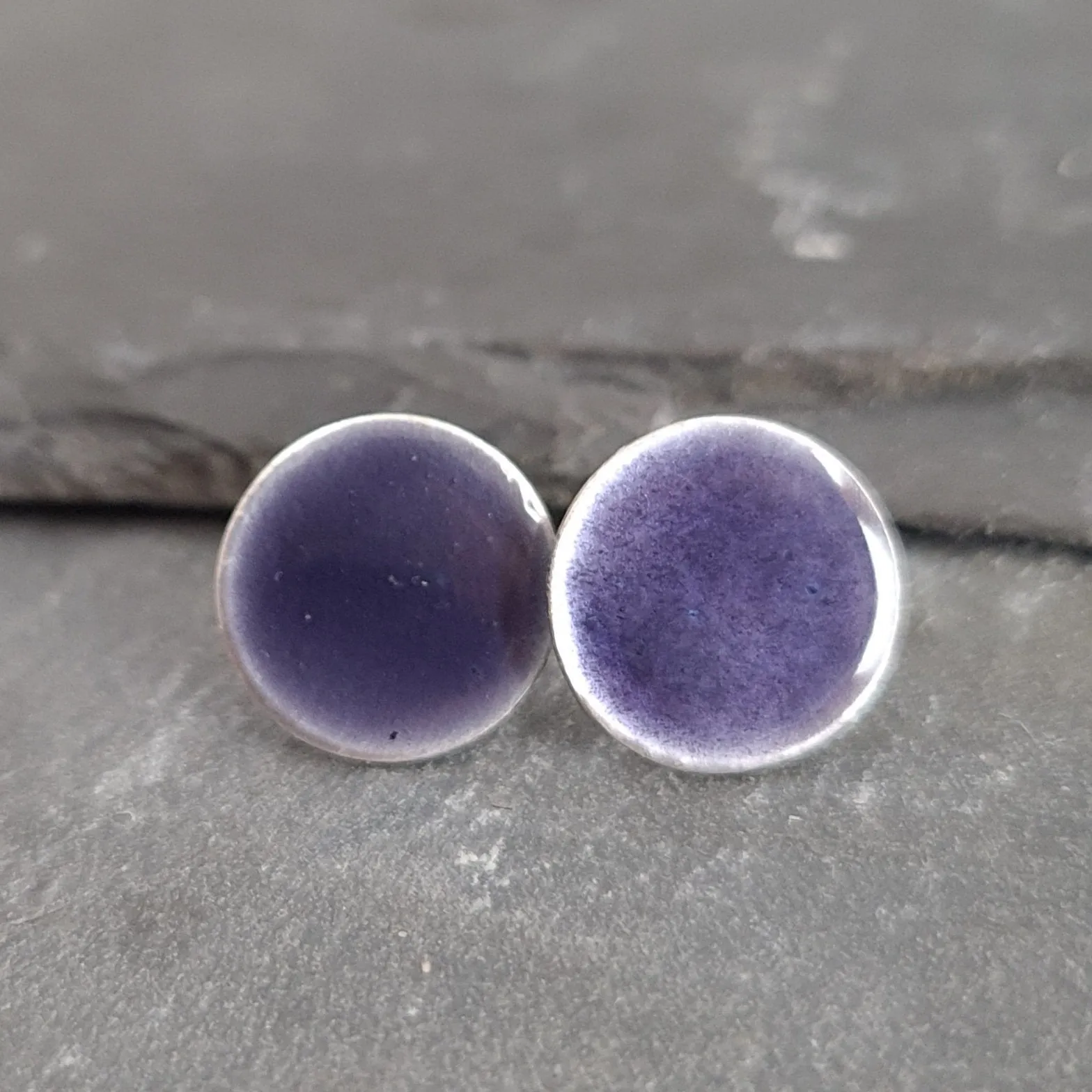 Geometric Enamelled Earrings in Sterling Silver