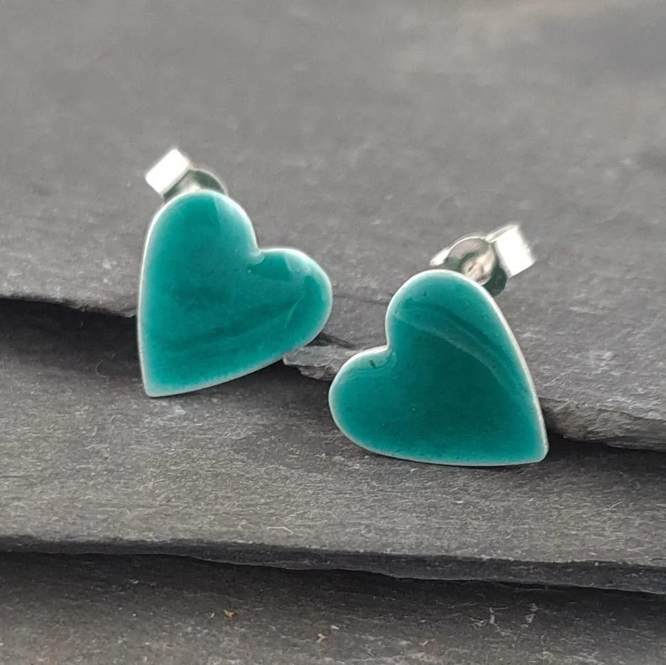 Geometric Enamelled Earrings in Sterling Silver