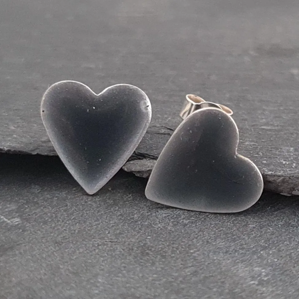 Geometric Enamelled Earrings in Sterling Silver