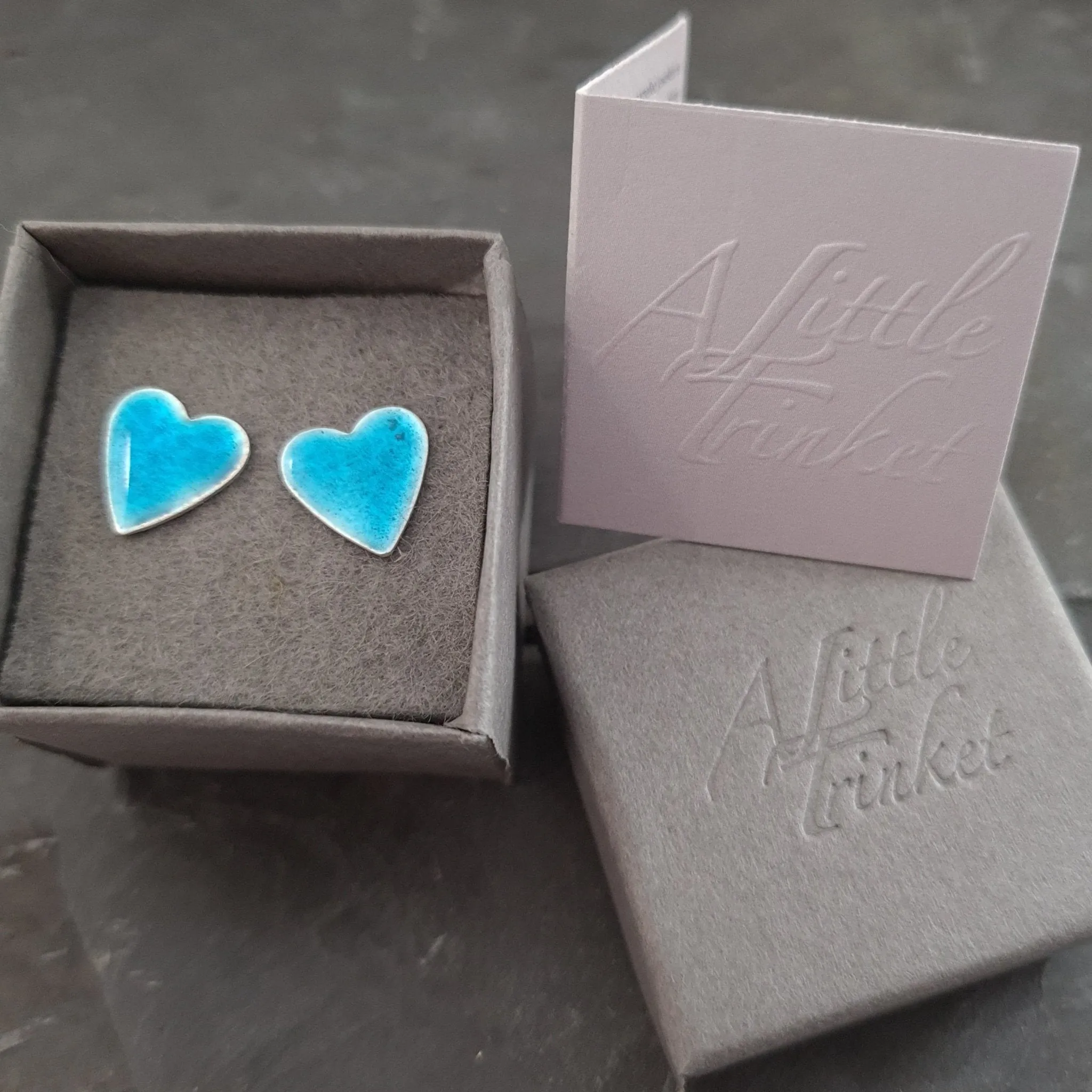 Geometric Enamelled Earrings in Sterling Silver