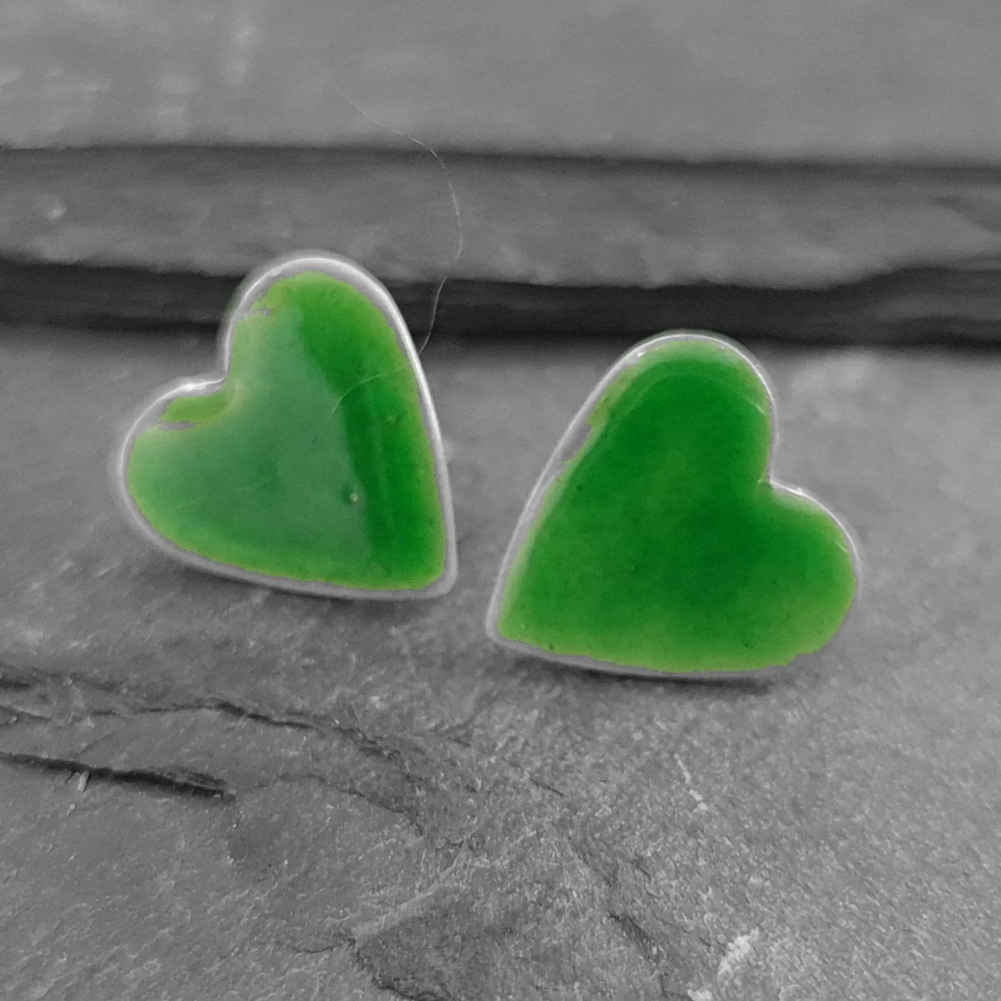 Geometric Enamelled Earrings in Sterling Silver