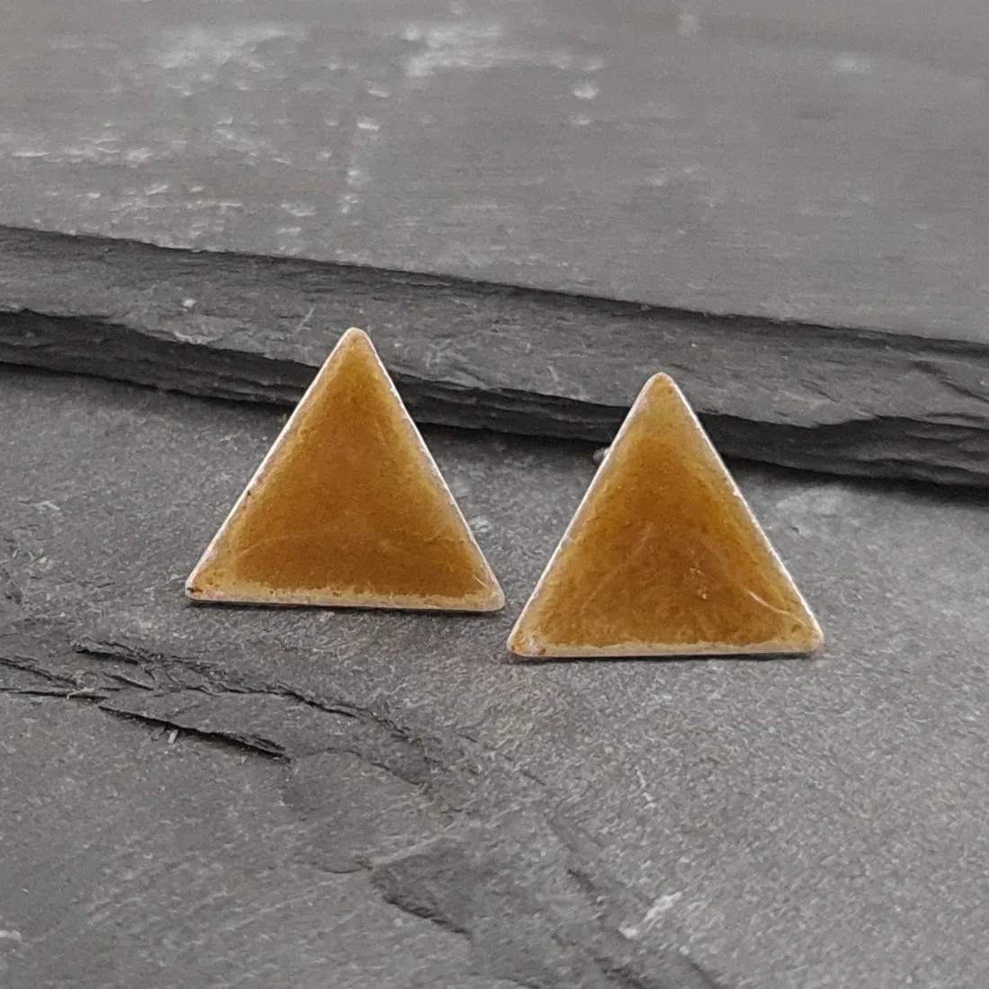 Geometric Enamelled Earrings in Sterling Silver