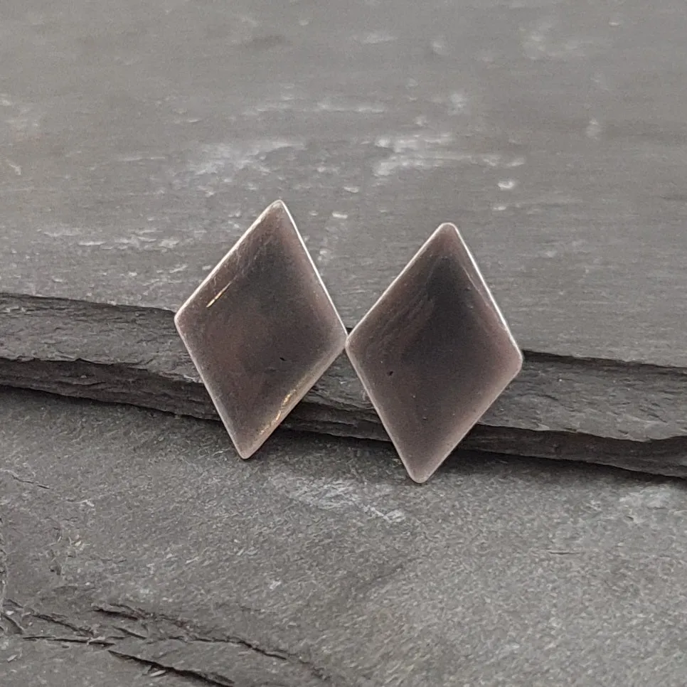 Geometric Enamelled Earrings in Sterling Silver