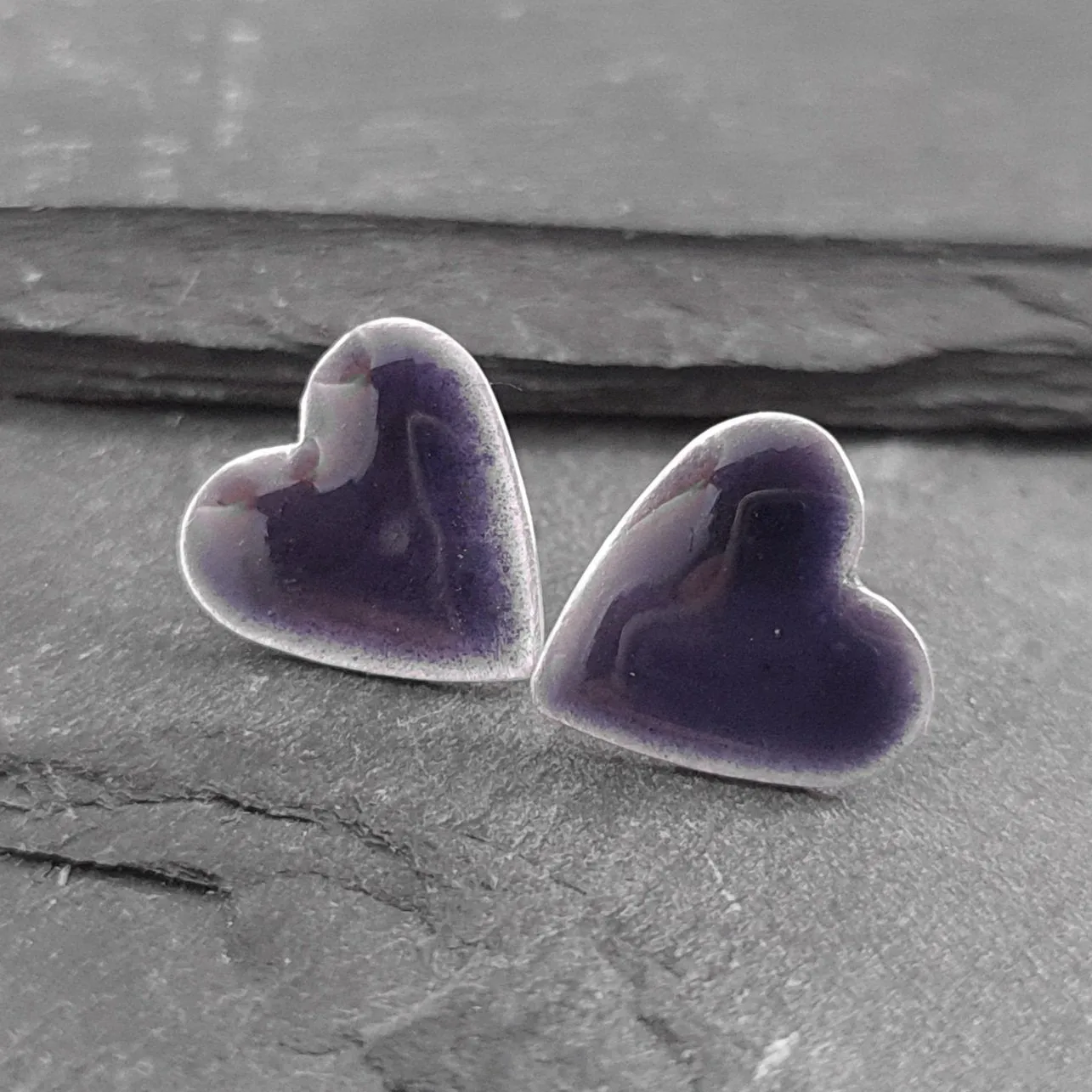 Geometric Enamelled Earrings in Sterling Silver