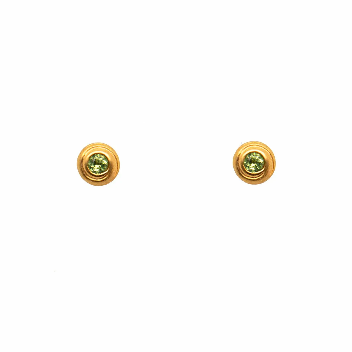 Gratitude Swirl Post Peridot 24K Gold Vermeil Earrings