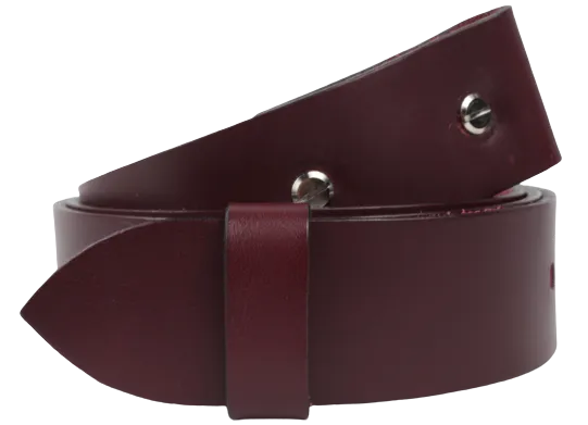 Interchangeable 1 Inch (25mm) Leather Belt Strap in Burgundy Chicago Screws